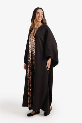 Shimmering Neckline Abaya