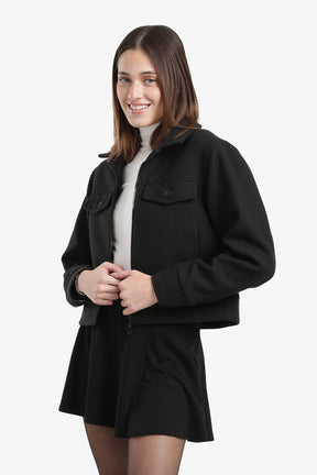 Flap Pocket Cropped Jacket