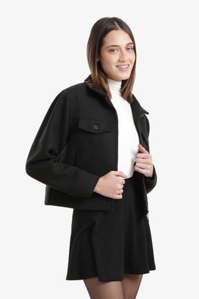 Flap Pocket Cropped Jacket