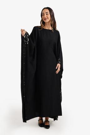 Sequin-Trimmed Abaya