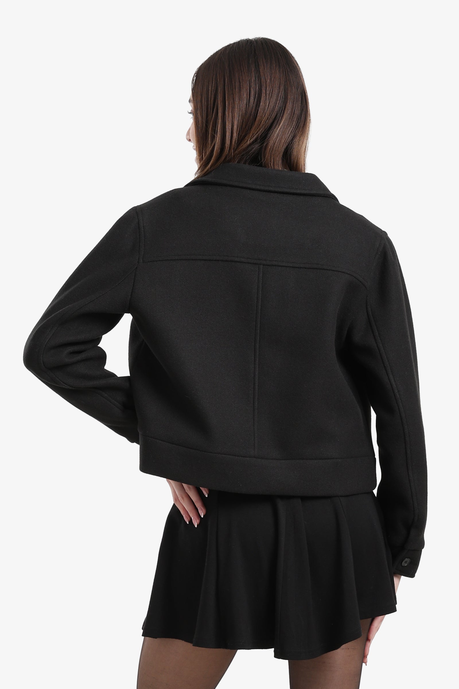 Flap Pocket Cropped Jacket