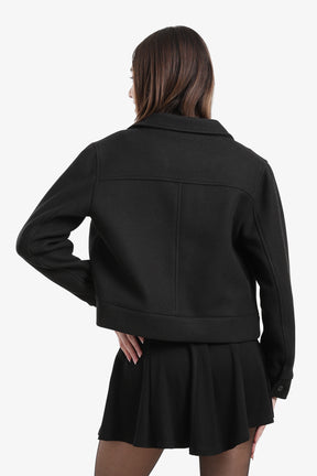 Flap Pocket Cropped Jacket