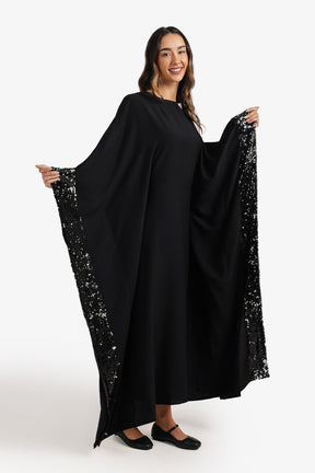 Sequin-Trimmed Abaya