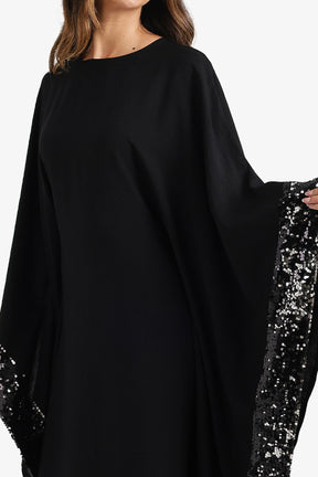 Sequin-Trimmed Abaya
