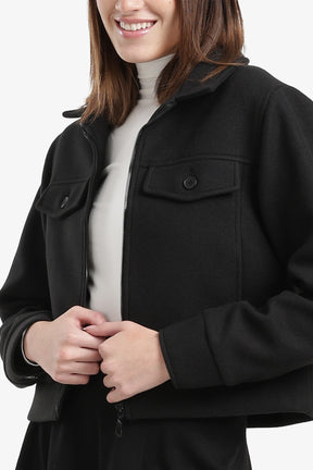 Flap Pocket Cropped Jacket
