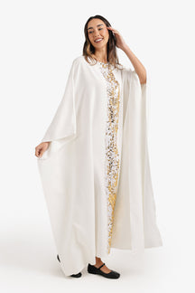 Shimmering Neckline Abaya