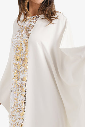 Shimmering Neckline Abaya