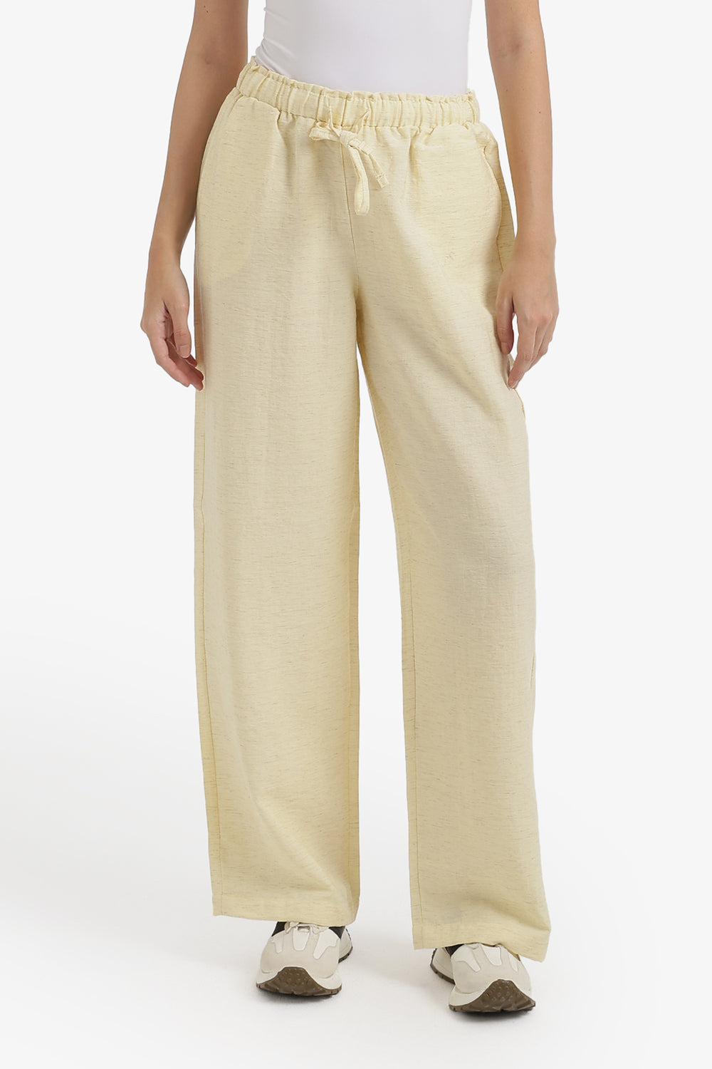 Wide-Leg Drawstring Pants