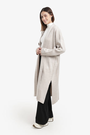 Open Neckline Knitted Cardigan