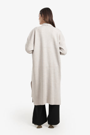 Open Neckline Knitted Cardigan
