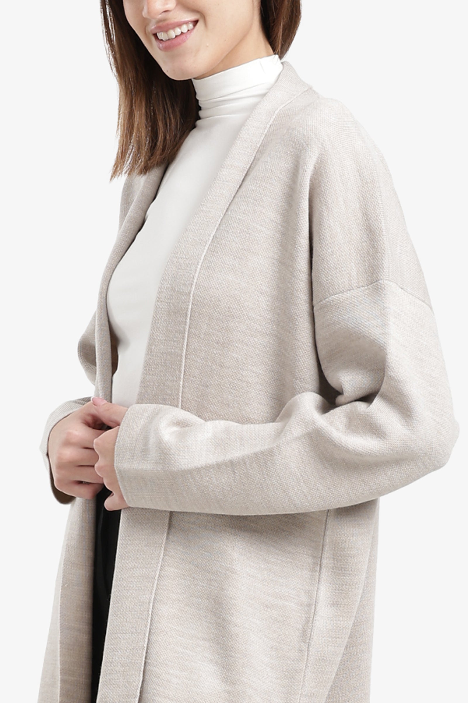 Open Neckline Knitted Cardigan