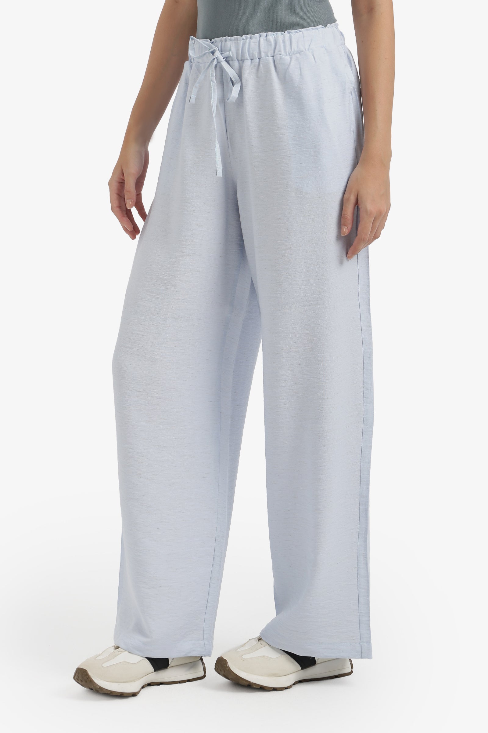 Wide-Leg Drawstring Pants