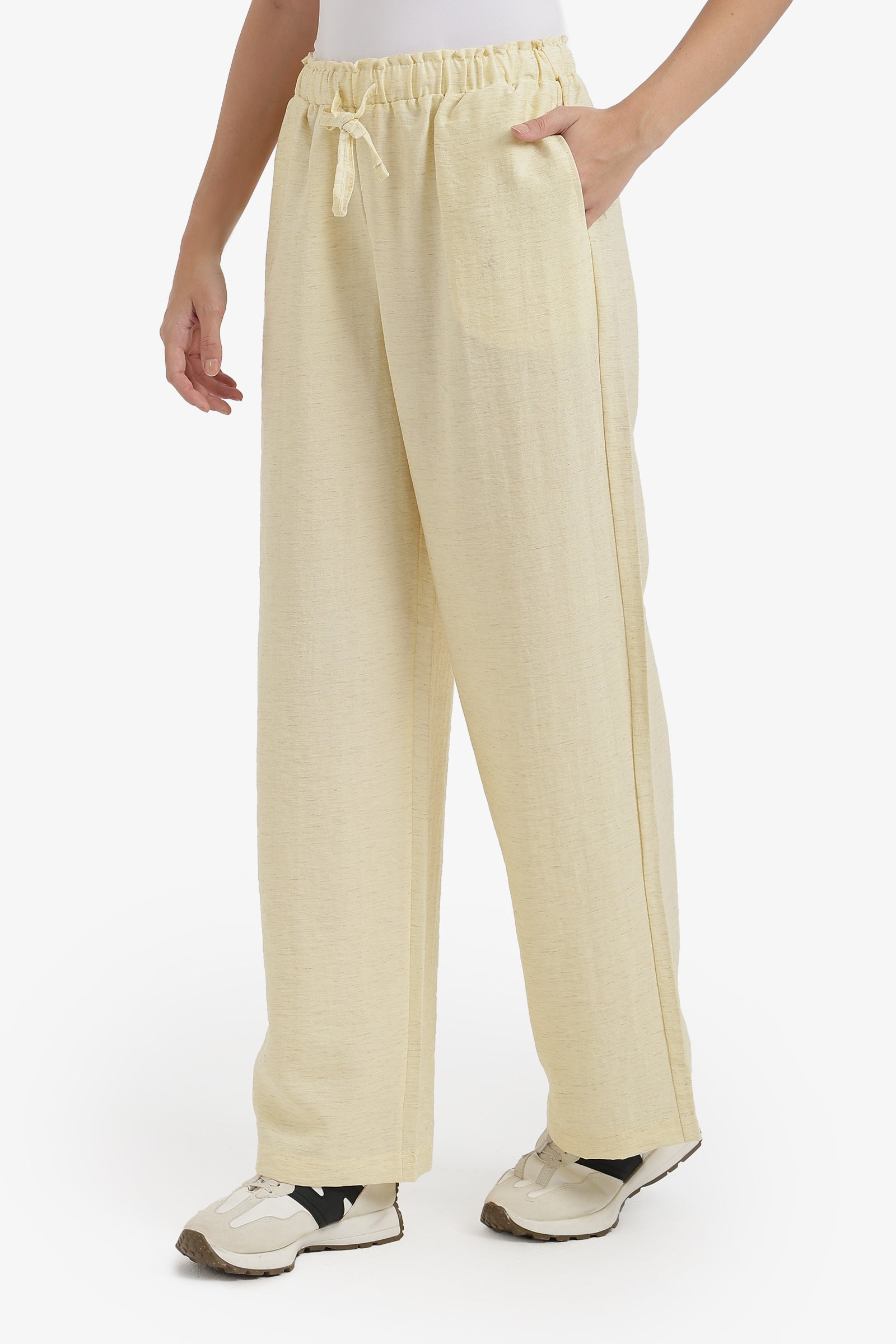Wide-Leg Drawstring Pants