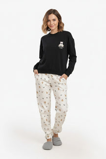 Pyjama Set with Chest Print