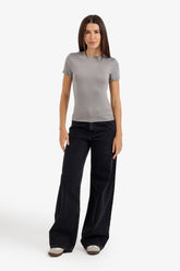 Wide-Leg Denim Pants