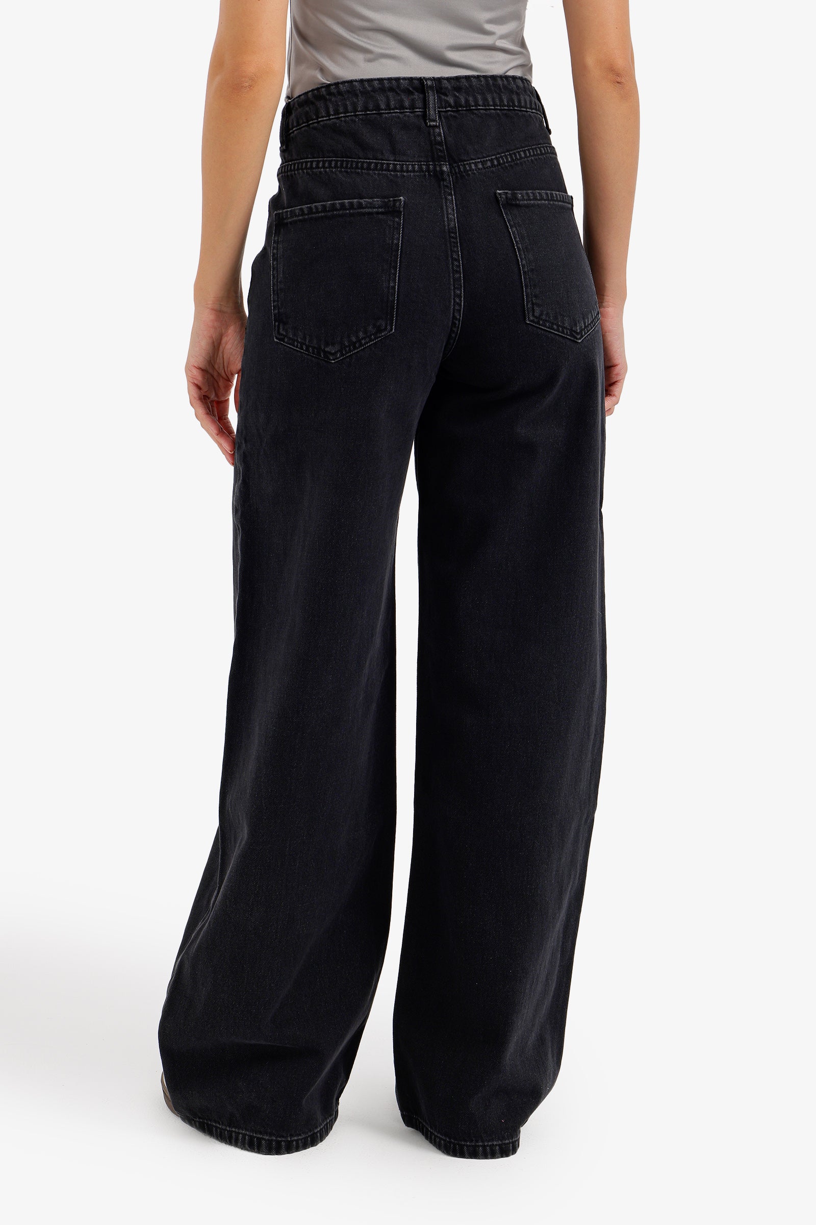 Wide-Leg Denim Pants