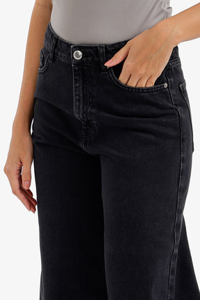Wide-Leg Denim Pants