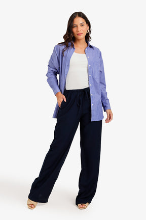 Chest-Pocket Striped Shirt