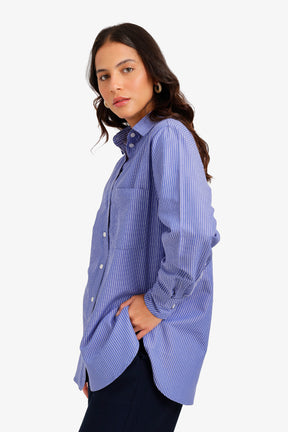 Chest-Pocket Striped Shirt