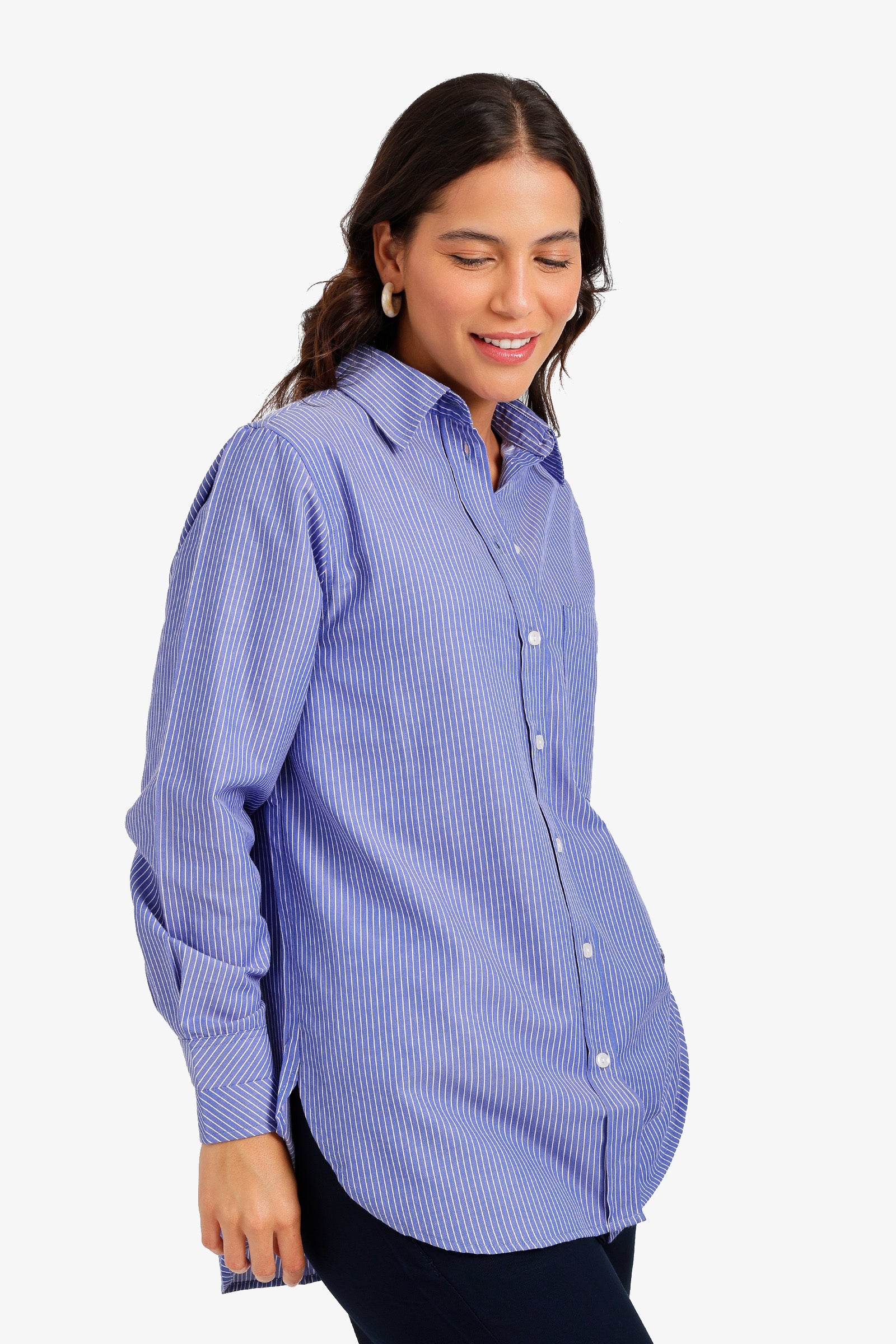 Chest-Pocket Striped Shirt