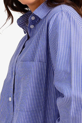Chest-Pocket Striped Shirt