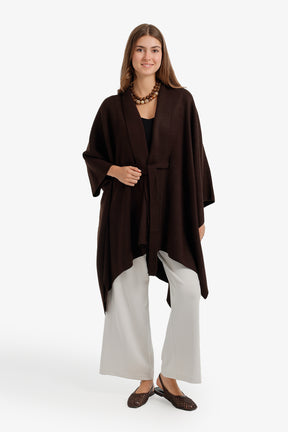 Self-Tie Knit Poncho