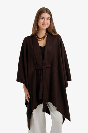 Self-Tie Knit Poncho