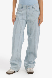 Seam-Detail Denim Pants