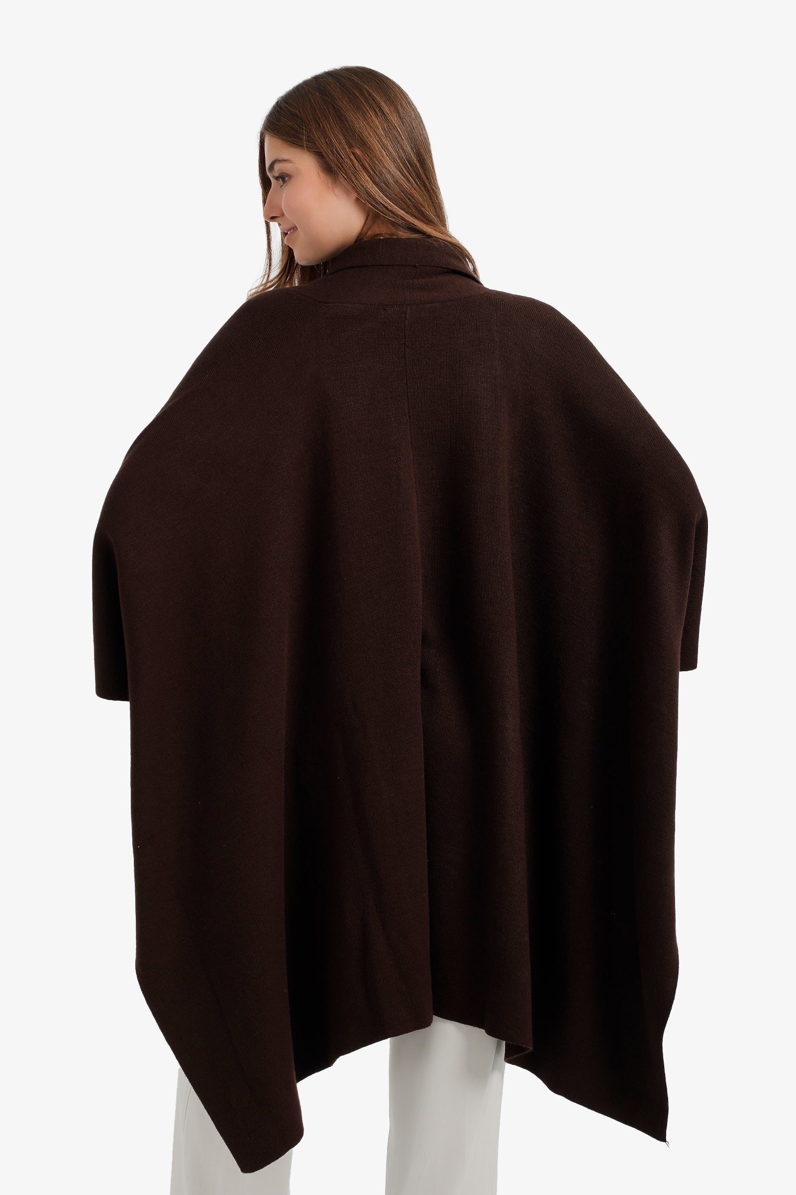 Self-Tie Knit Poncho