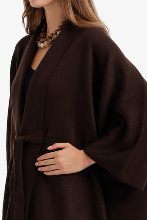 Self-Tie Knit Poncho