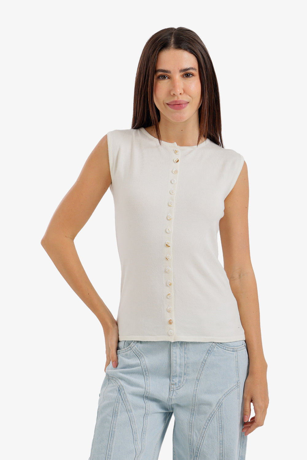Wool Button-Down Top