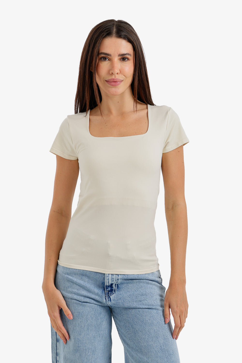 Square Neck Slim-Fit Top