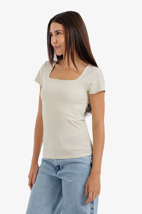 Square Neck Slim-Fit Top