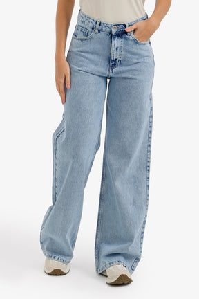 Wide-Leg Denim Pants