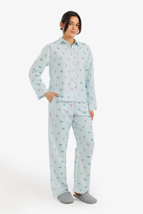Striped Printed Pyjama Set