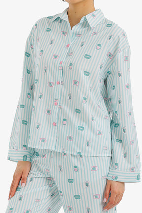 Striped Printed Pyjama Set