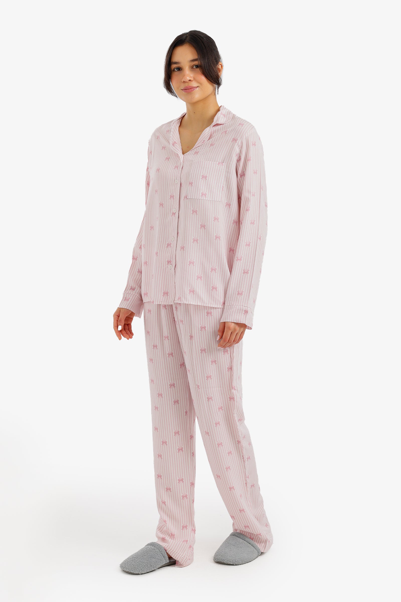 Striped Bow Pyjama Set