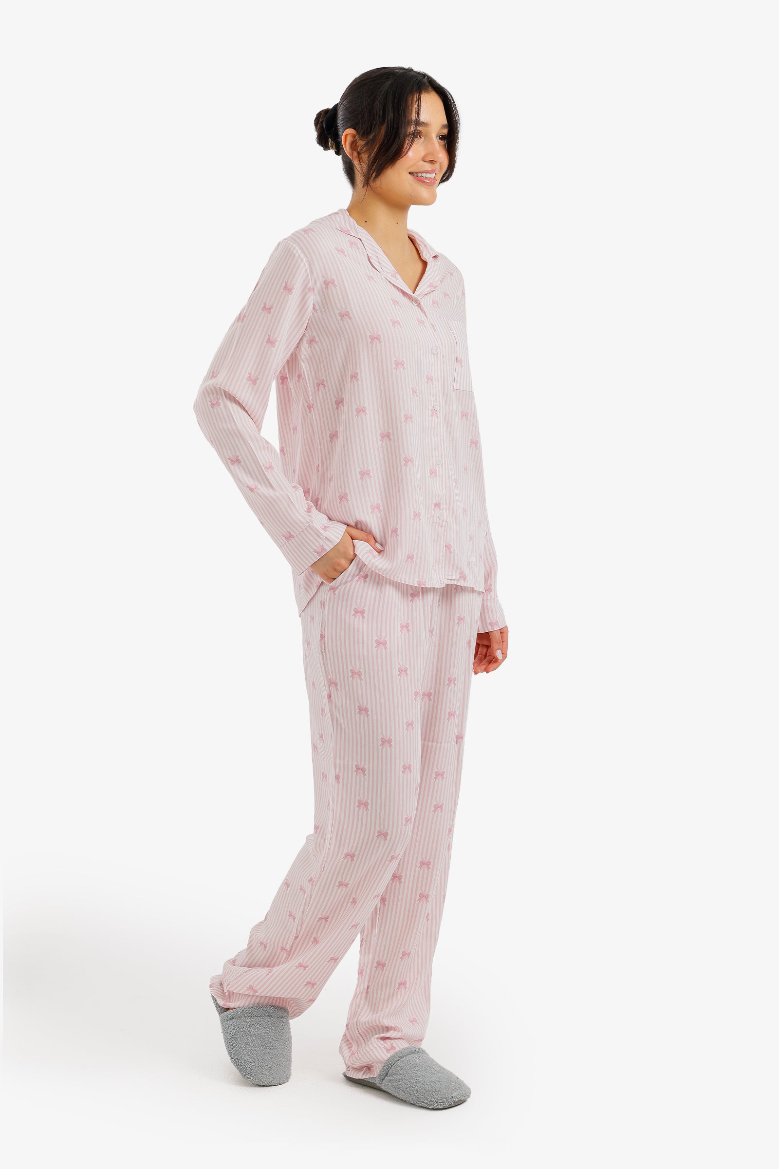 Striped Bow Pyjama Set