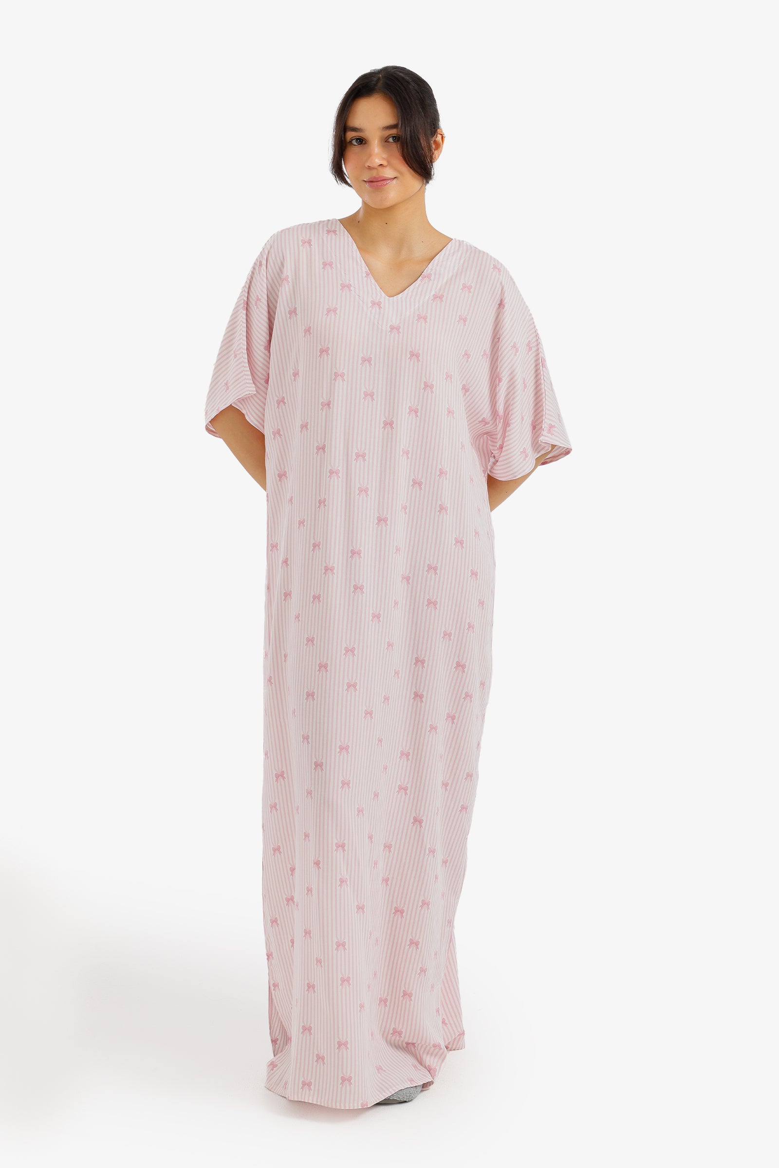 Bow-Print Maxi Nightgown