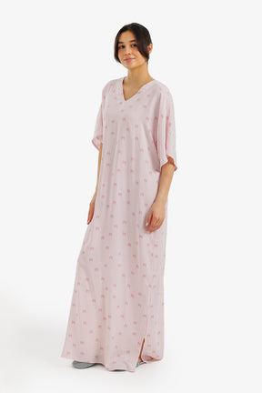 Bow-Print Maxi Nightgown