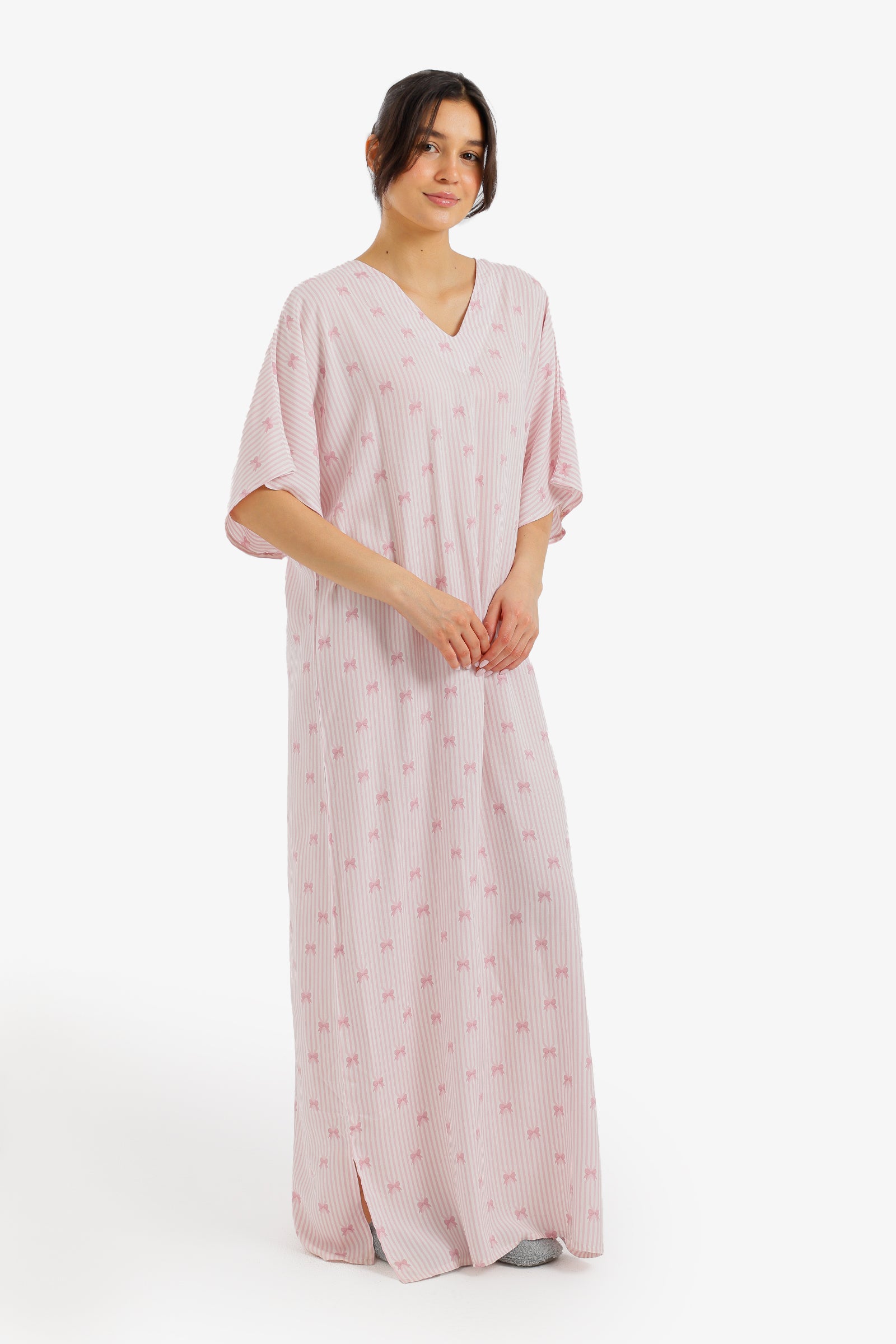 Bow-Print Maxi Nightgown