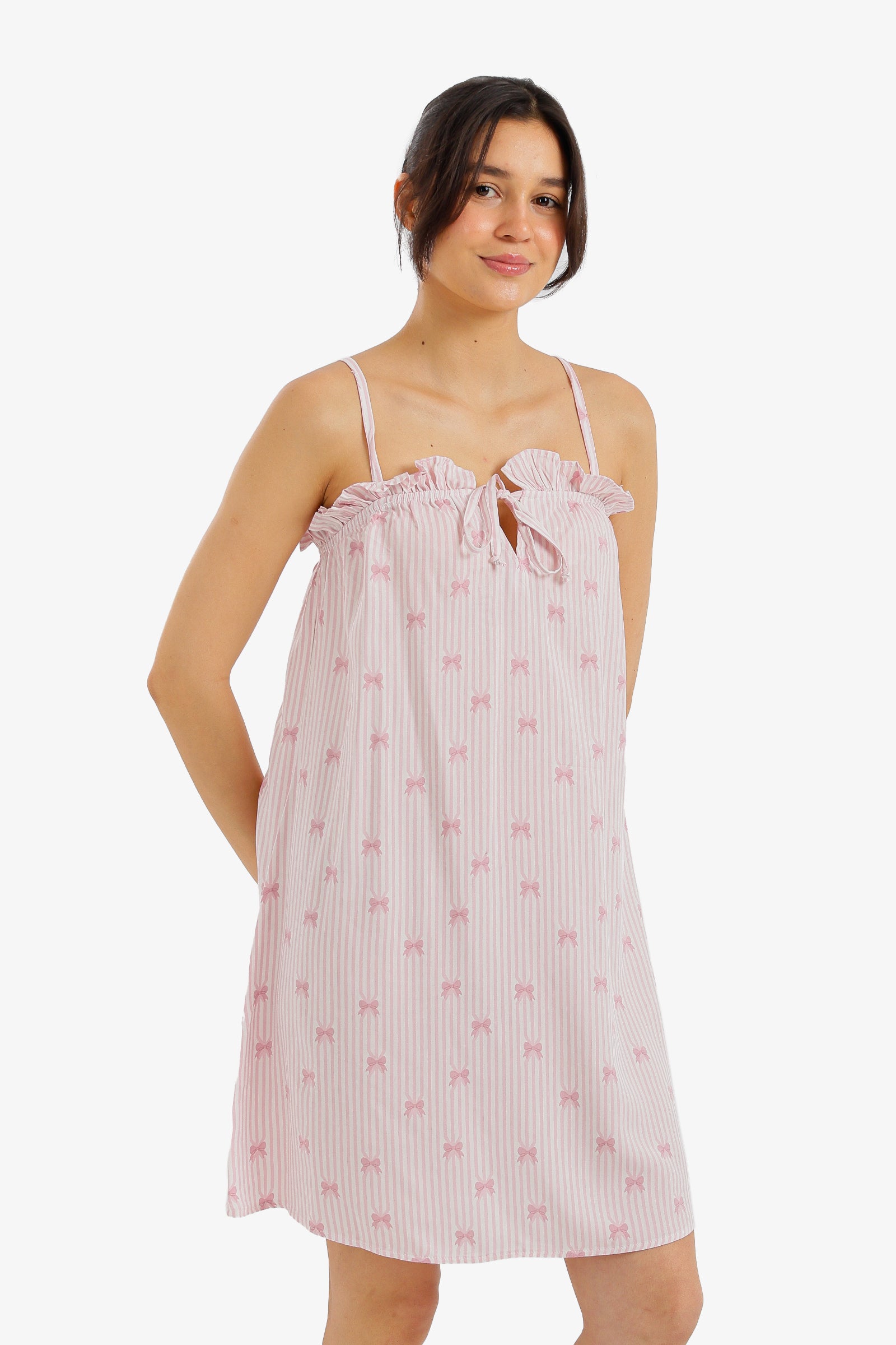 Striped Bow Nightgown