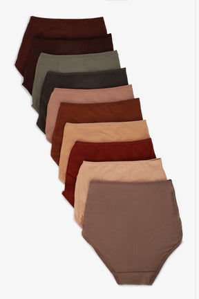 Pack of 10 Colored Full Brief Panties