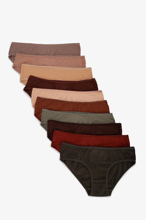 Pack of 10 Colored Bikini Panties