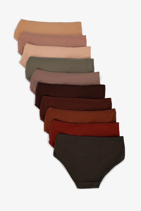 Pack of 10 Colored Brief Panties