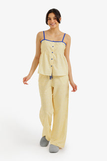 Sleeveless Checkered Pyjama Set