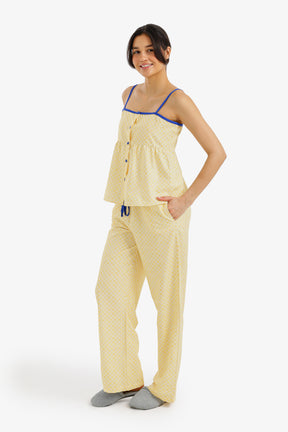 Sleeveless Checkered Pyjama Set