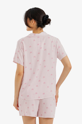Bow Detail Striped Pyjama Set