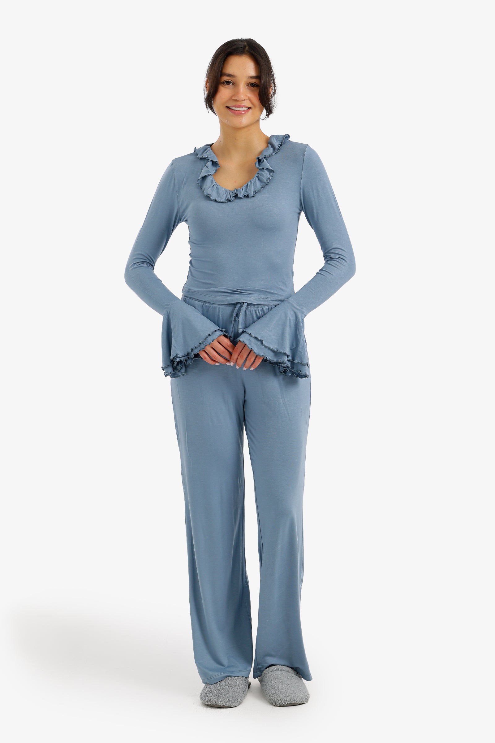 Ruffle-Trim Pyjama Set