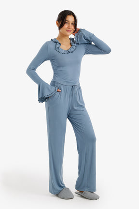 Ruffle-Trim Pyjama Set
